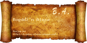 Bogdán Alexa névjegykártya