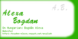 alexa bogdan business card