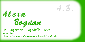 alexa bogdan business card